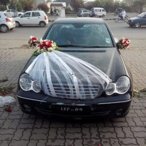 Mixed Rose and Chrysanthemum Pink Net Car Decor