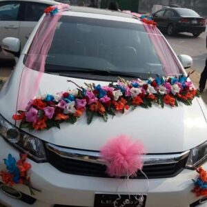 Fresh Multicolor Rose and Lily Pink Net Car Decor