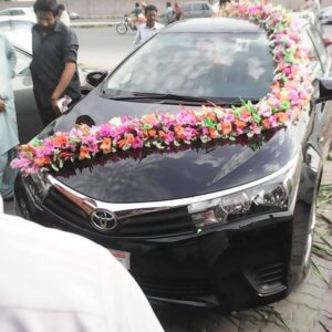 Fresh Neon Multicolor Rose and Lily Serpent Garland Car Decor