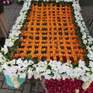 Classic Ivory & Amber Lattice Bridal Chadar