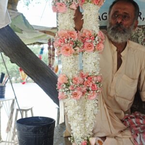 Premium Pink Rose & Jasmine  Handcrafted Tiered Haar with baby breath
