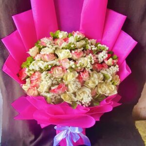 Pink White & Baby Breath Bouquet